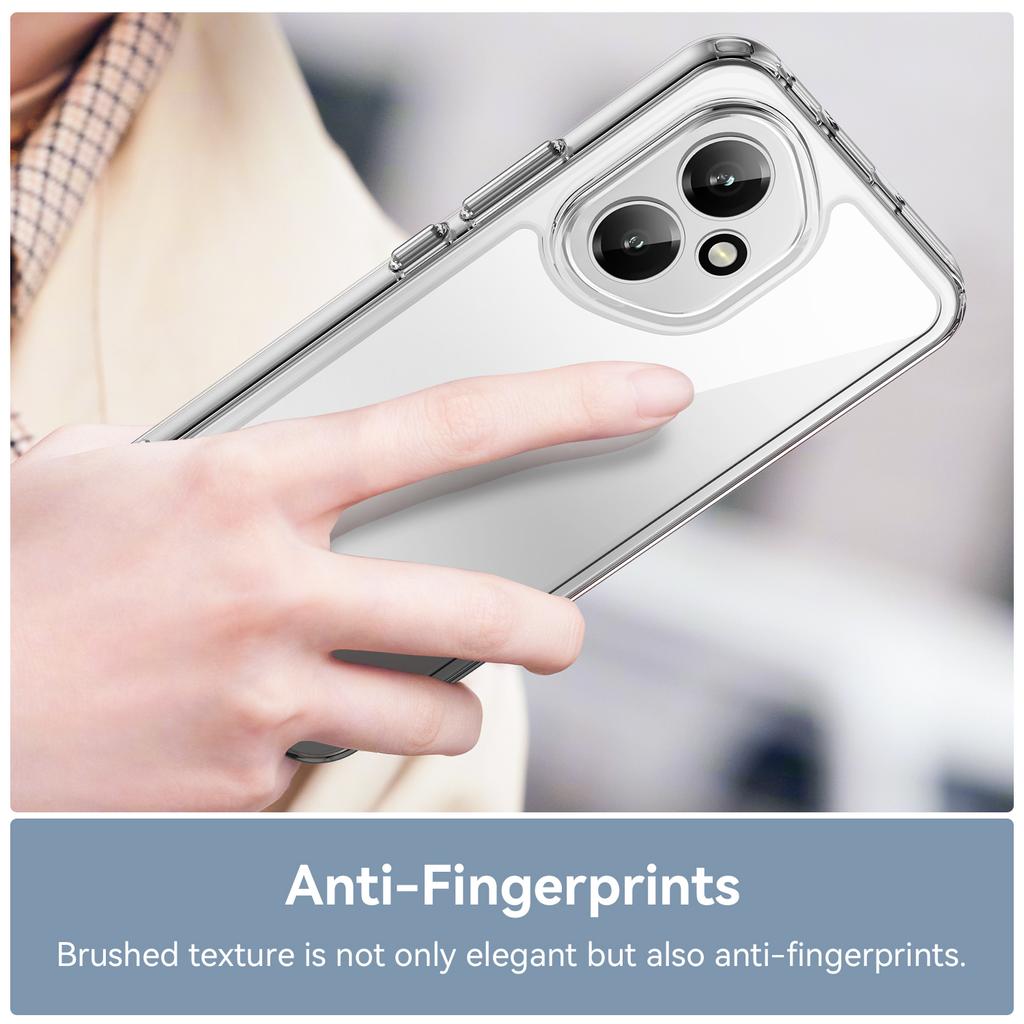 For Honor 400 5G (Global) Case WANLONFENG MF Series TPU Acrylic Clear Phone Cover with Tempered Glass Film