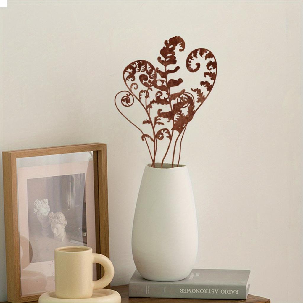 Набор из 6 штук Декор для ржавых цветочных горшков в виде силуэтов листьев для комнатных праздничных украшений, украшения для сада, патио, лужайки, вставки в грунт