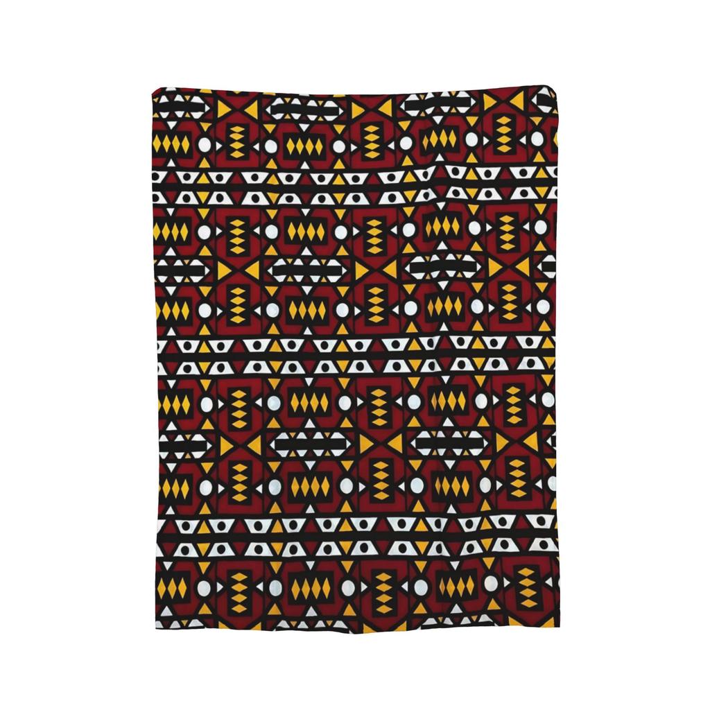 Traditional Ethnic Tribal Pattern Fleece Throw Blanket Kizomba Blankets for Home Travel Ultra-Soft Bedroom Quilt,
