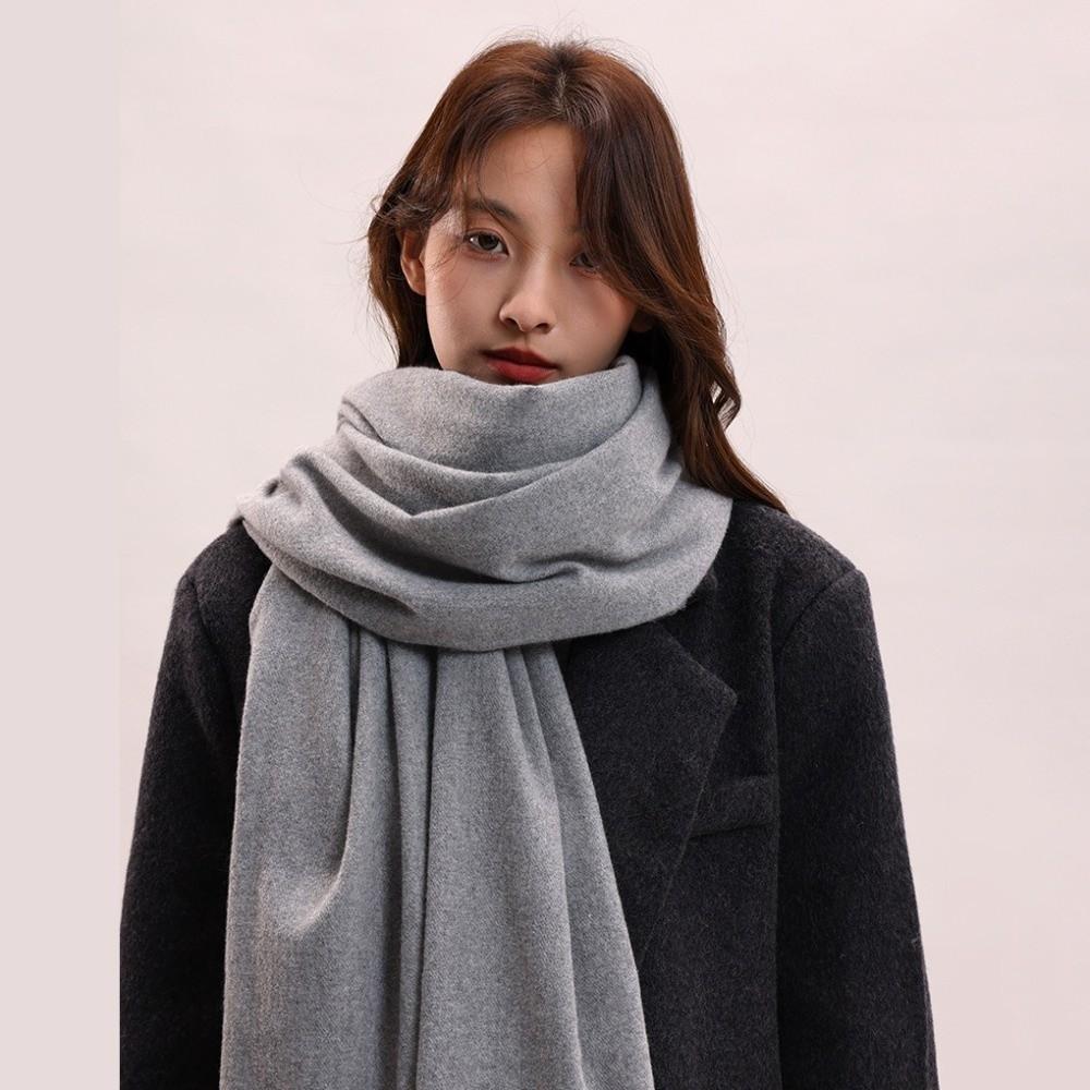 Tassel Imitation Cashmere Scarf Korean Style Women Shawl Simple Winter Neckerchief Autumn