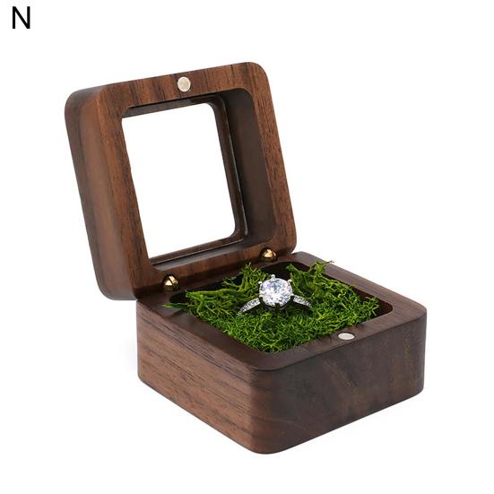 Durable Eco-friendly Wood Ring Gift Case Jewelry Display Necklace Box for Birthday