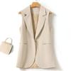 All Season Can Wear Split Back White Women Suit Vest Korean Design Outerwear Coats