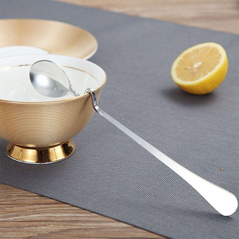 Stainless Steel Teaspoon Curved Handle Hanging Cup Spoon Originality Stirring Spoon