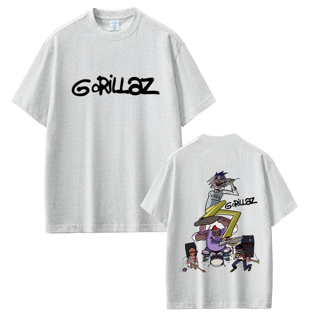 Rock Band Gorillaz Graphic Tshirt Men Women Fashion Vintage Oversized Streetwear Unisex High Quality Soft Cotton T Shirts Tops