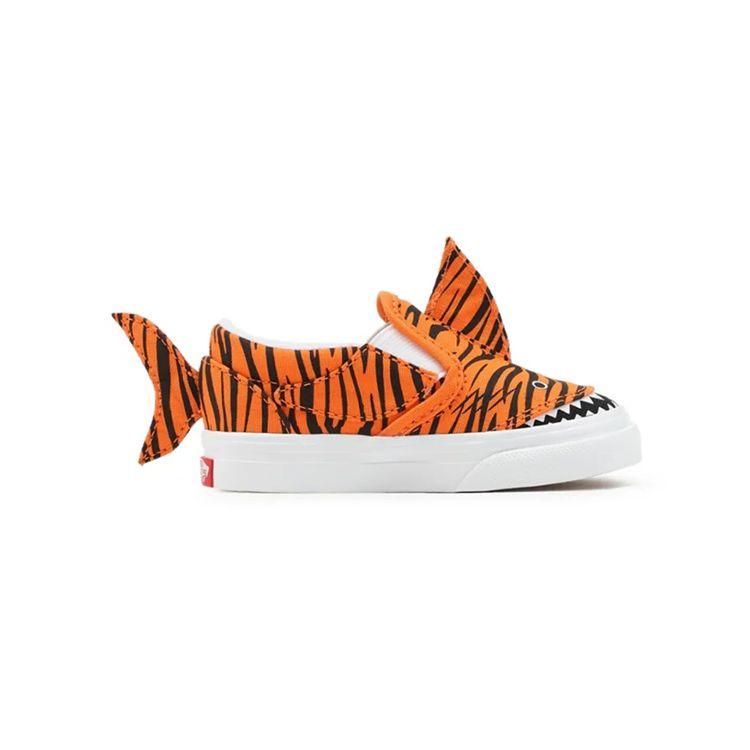 Vans Детские кроссовки без шнуровки V для малышей Tiger Shark Orange Orange-Tiger True-White VN0A7Q4Z8CF