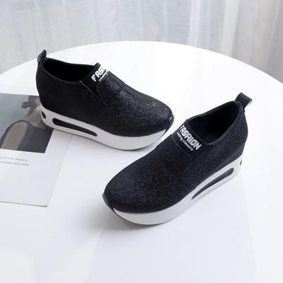 Женская обувь на скрытой платформе, тренд 2024, новая корейская версия, весна-осень, танкетка, толстая подошва, слипоны, дышащие повседневные туфли