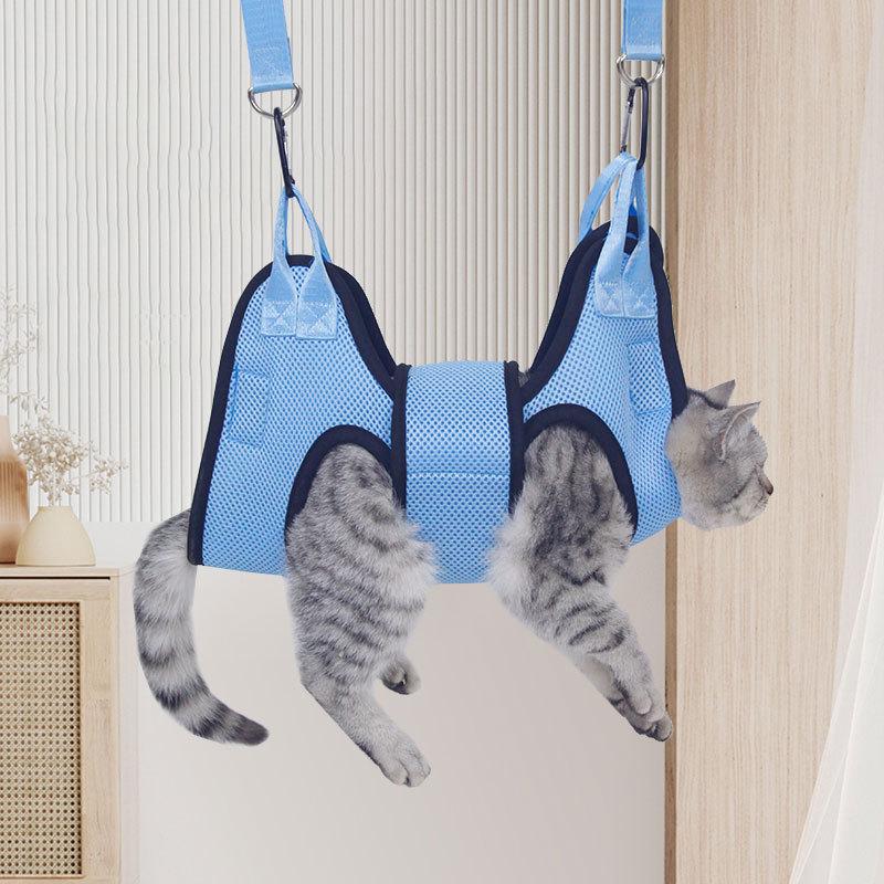 Pet Grooming Hammock Cat Dog Hammock Nail Cutter Hanging Bag Anti-Scratch Bite Medicine Fixing Bag