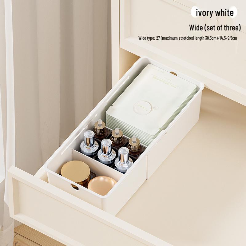 Телескопический органайзер для ящика со встроенными отделениями для косметики и помады