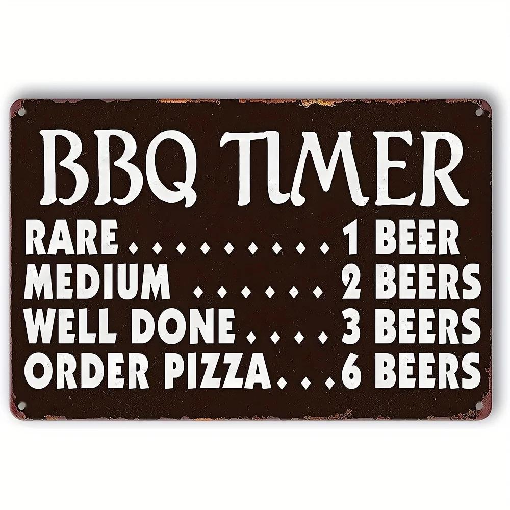 Mfoever Vintage D BBQ ZONE Beer Posters Metal Tin Sign Plaque Decorative Plates for Garage Club Man Cave Bar Home Hotel Cafe Wall Decor
