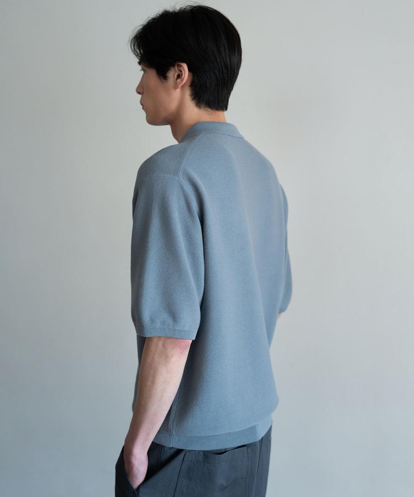 BLANKROOM Torren Polo Knit_Washed Blue
