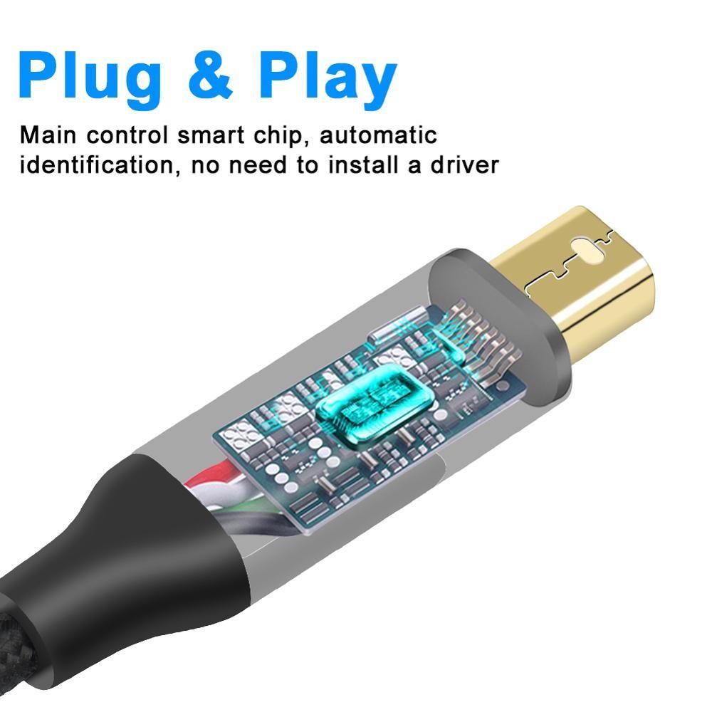 Кабель-адаптер HDTV 1,8 м DisplayPort 1.4 USB 3.1 Type C на Mini DP Кабель 4K 60 Гц