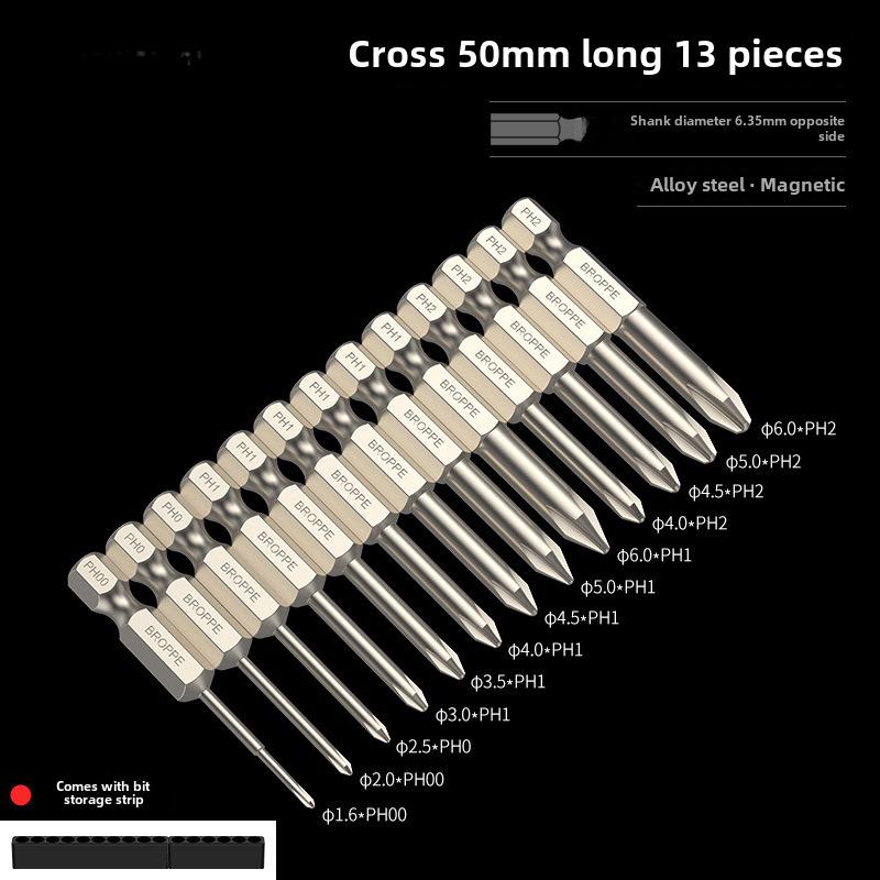 Магнитная крестовая отвертка BROPPE с электрической дрелью и пневматической насадкой