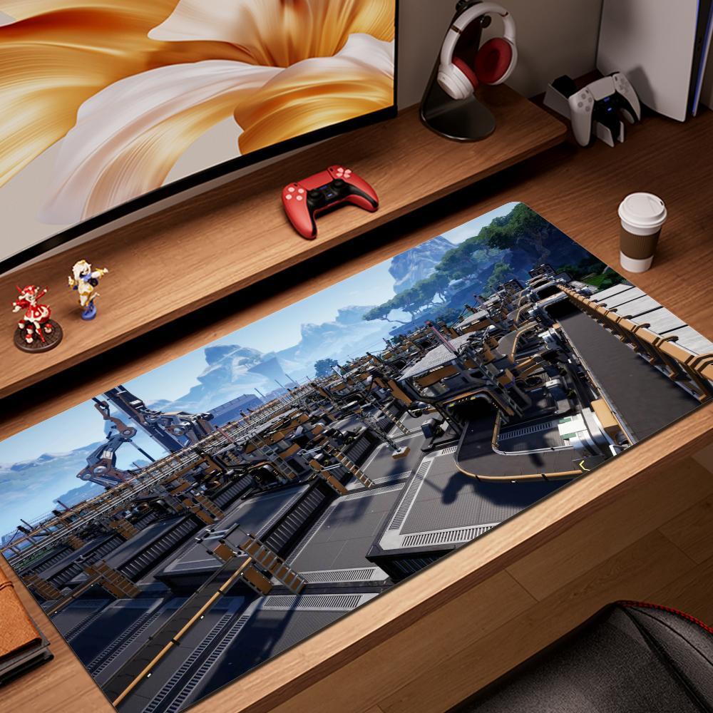 HYBXAXC Satisfactory Mouse Pad Cartoon Lockedge Large Gaming Pad Computer Gamer Keyboard Mouse Mat Desk Mousepad for PC Desk Pad