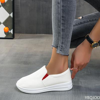 Женская обувь 2024 года, повседневная обувь с низким круглым носком, туфли на танкетке и платформе, женская обувь из вулканизированной стали, размер 43, балетки Socofy Zapatos Mujer