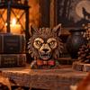Wooden Ghost Figurine Wolf Witch Statue Decoration Desktop Decorations  Halloween