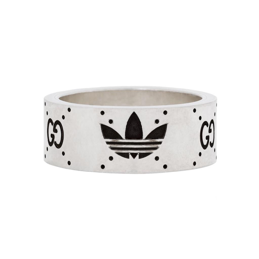GUCCI Adidas X Gucci Collaboration Collection 925 Sterling Silver Rings Unisex Silver 702766-J8400-0728