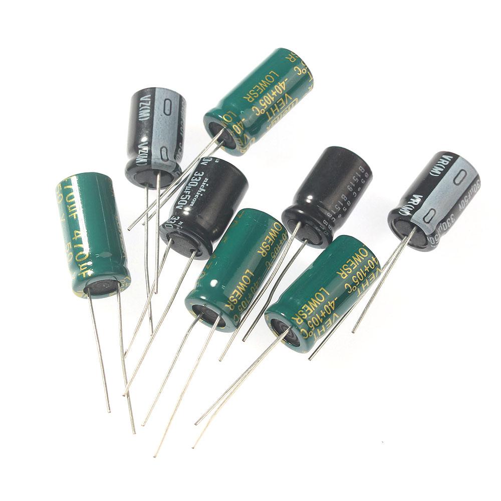 120 шт./компл. 50 В электролитический конденсатор набор 15 значений 1 мкФ~2200 мкФ набор конденсаторов 1 мкФ 2,2 мкФ 3,3 мкФ 4,7 мкФ 6,8 мкФ 10 мкФ 22 мкФ