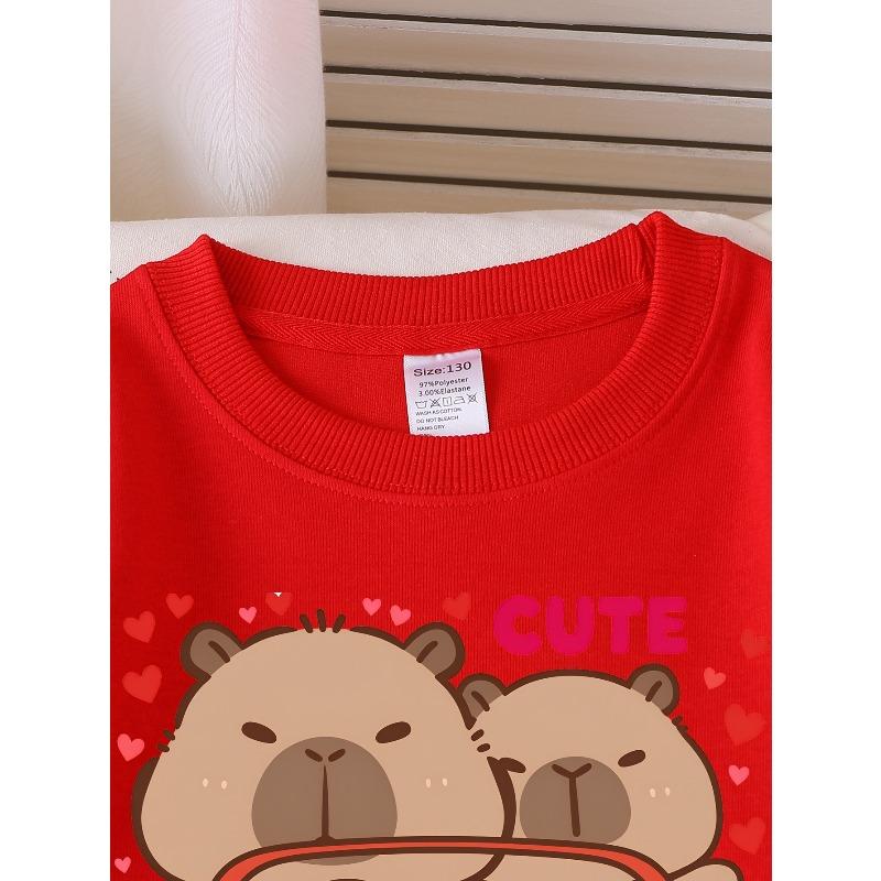 Cute Bears In Car But Feral But Fral | 2026 New Girls' Long-Sleeve Casual Crewneck Sweatshirt, Suitable For Outdoor Sports