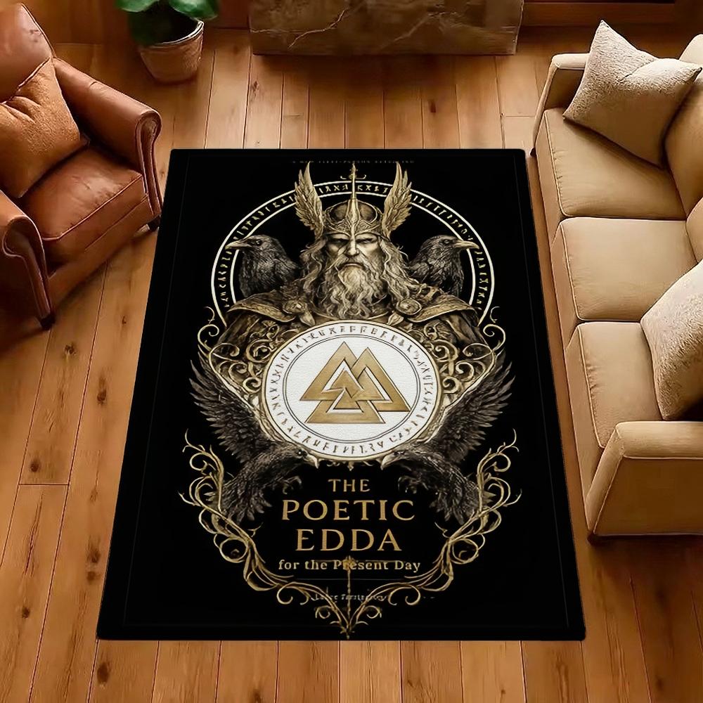 Odin Norse Poetic Edda Indoor Rug Soundproof Noisereducing Carpet For Bedroom Study Home Decor Holiday Gift