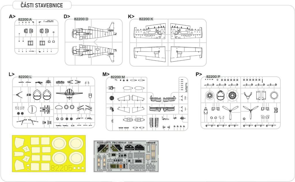 Eduard Profipack Wildcat Plastic Model EDU82205 1/48 FM-2
