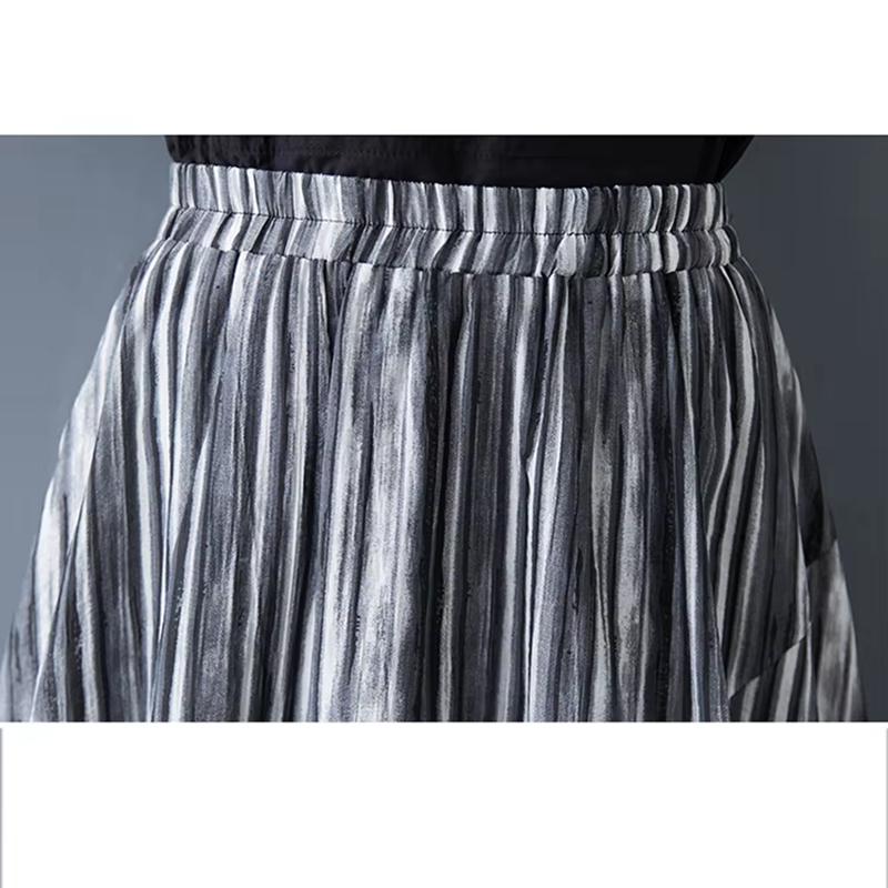 Xitao Юбка А-силуэта с эластичной резинкой на талии в полоску GYX1646