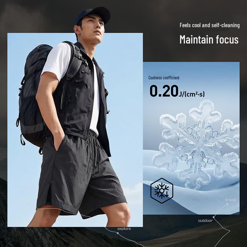 PEAK Men's Outdoor Lightweight UPF50+ Sun Protection Shorts
