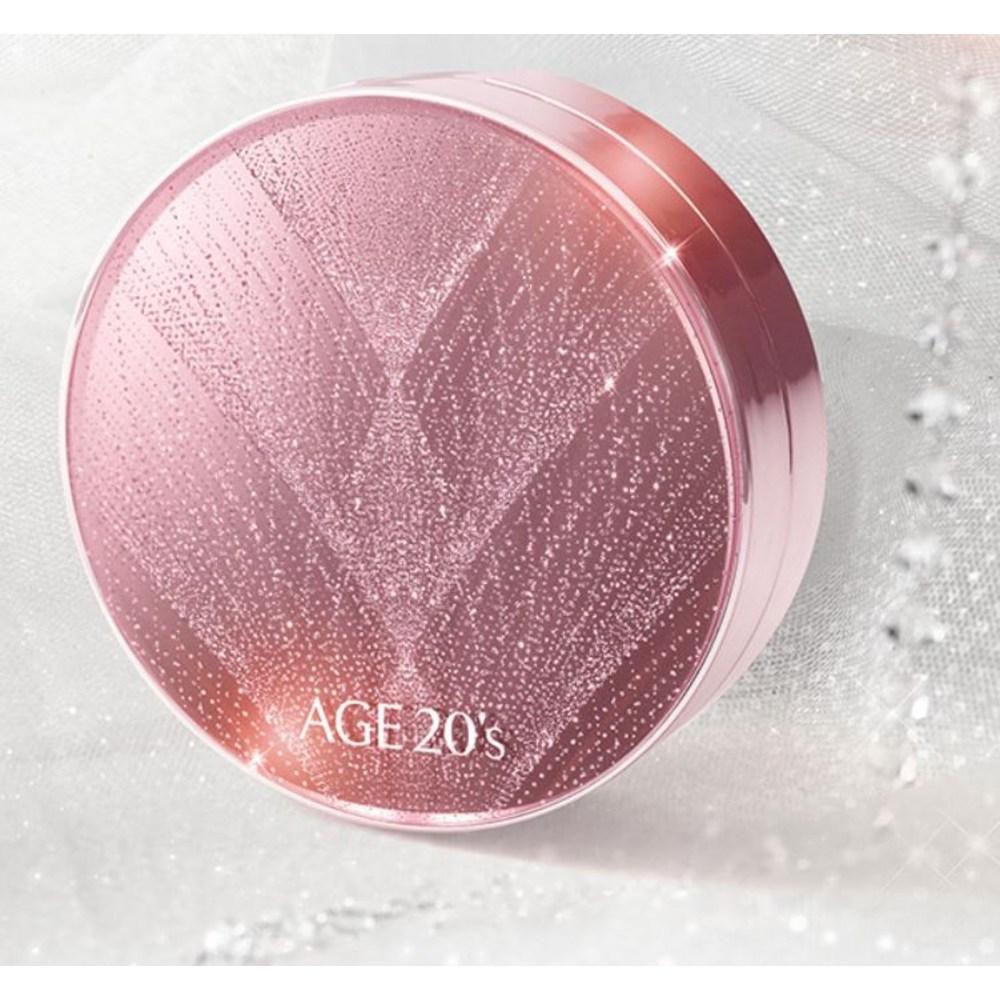 Age to Wenness Twinkle Edition Essence Cover Pact Case + сменный блок 12,5 г x 3 шт., розовый, средне-бежевый..., 1 набор