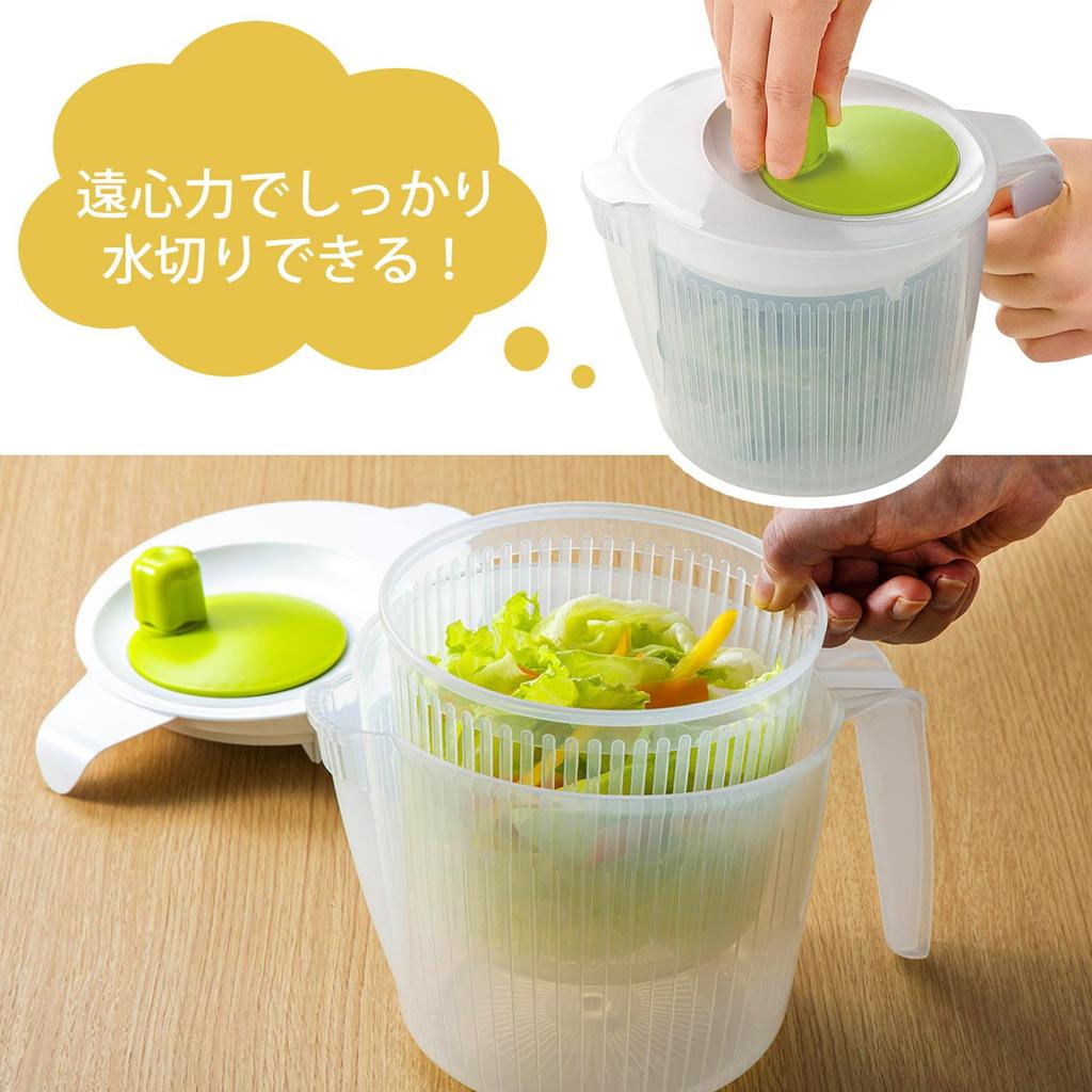 Shimomura Kihan Салатная центрифуга в Овощном рисе легко с хрустящим рисом для 46466 [Сделано в Японии] дуршлаг, мытье, слив, ручка, салат, мытье, 1-2