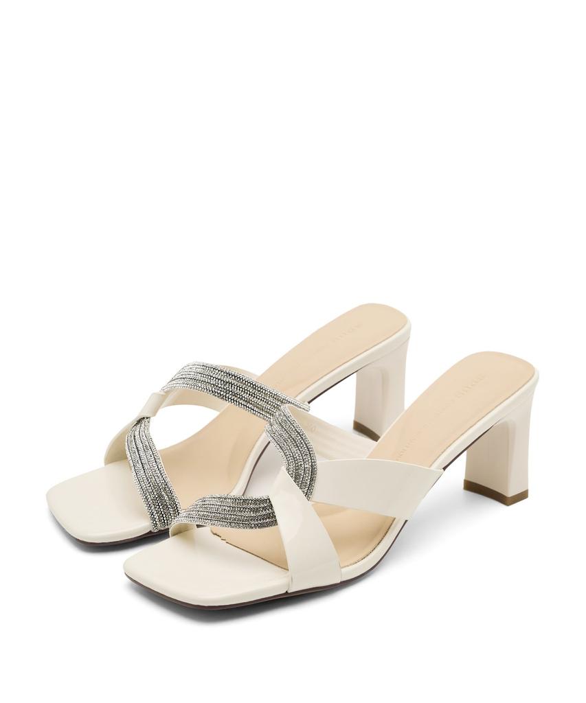 Шлепанцы-мюли Spur Cleo с кристаллами 8 см из коровьей кожи -Ws9034 (2Цвет)