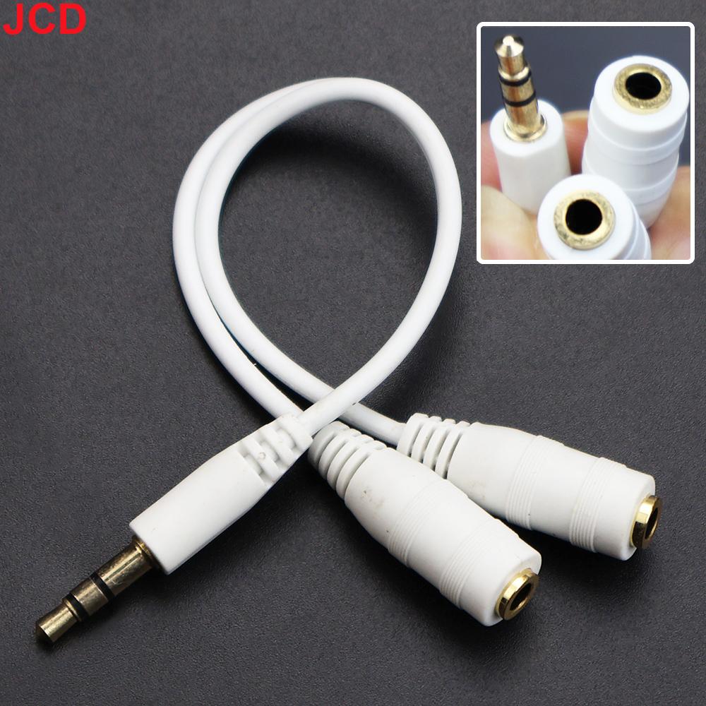 JCD 1Male to 2 Dual Female Y Splitter Cable 3.5 mm Audio Cable For Earphone Headset Headphone MP3 MP4 Stereo Plug Adapter Jack