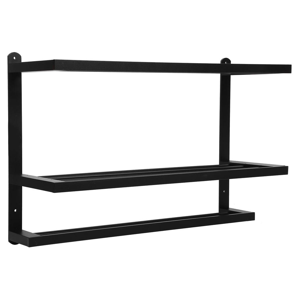 3 Tier Black Space Aluminum WallMounted Towel Holder Rack Hanger Bathroom Organizer Accessories