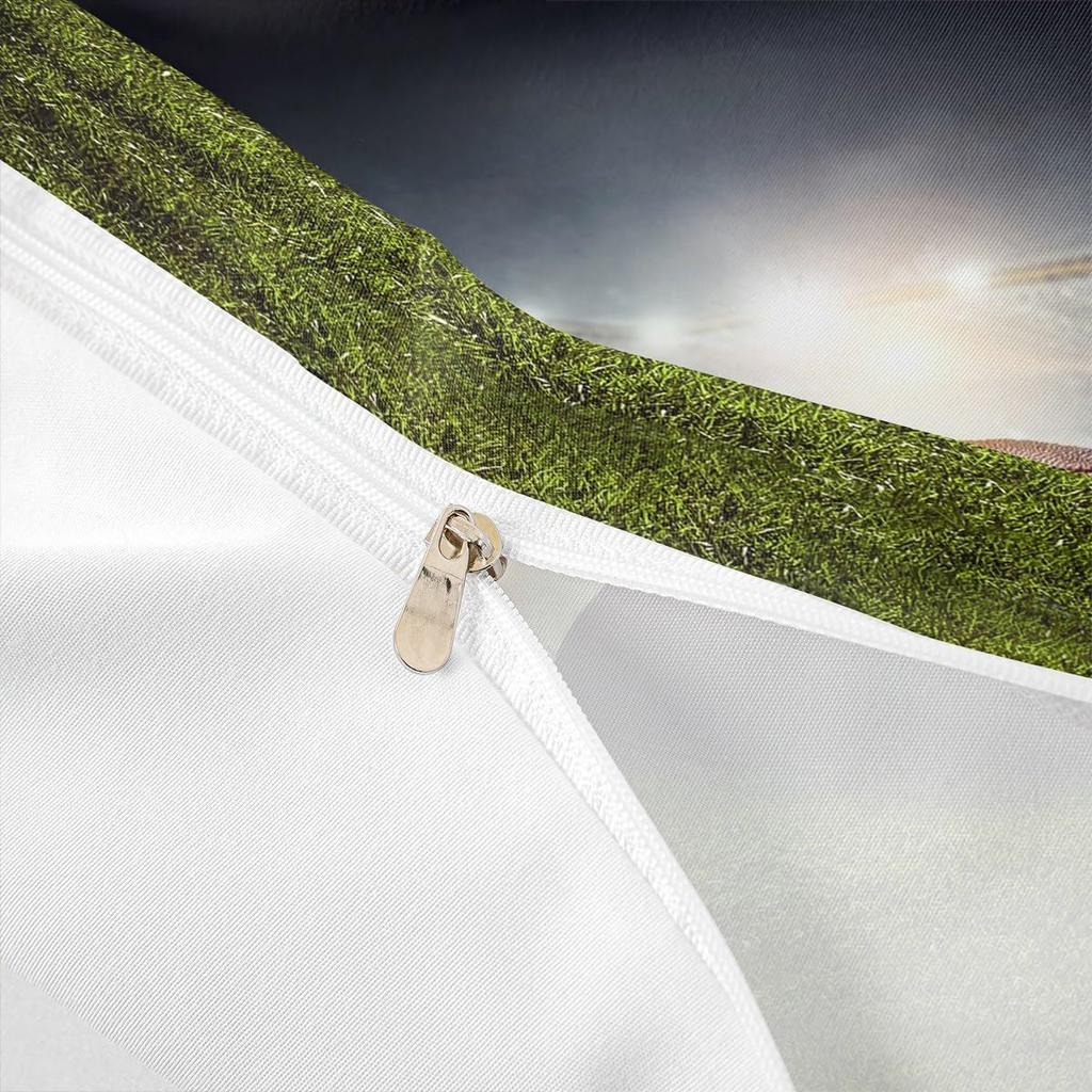 3D Football Rugby Print Duvet Cover Set Kids Boys Teens Rugby Game Field Bedding Set Soft Luxury Durable Lightweight Room Decor