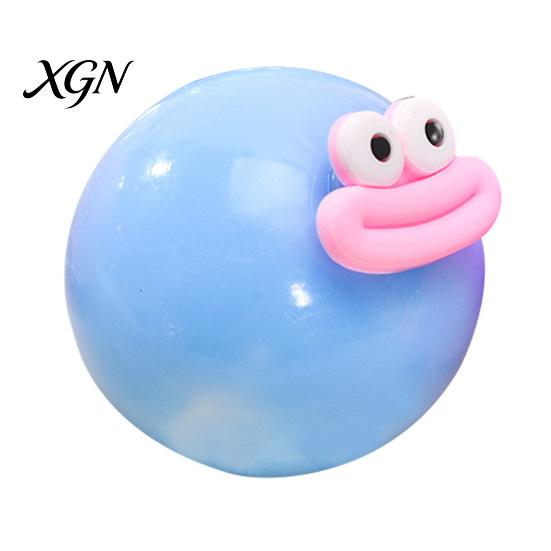 Portable Stress Reliever Cartoon Sausage Mouth Ball Toy Relief Big Eyes Squeeze Anxiety Fidget Slow Rising Home Office Worker Desk TPR