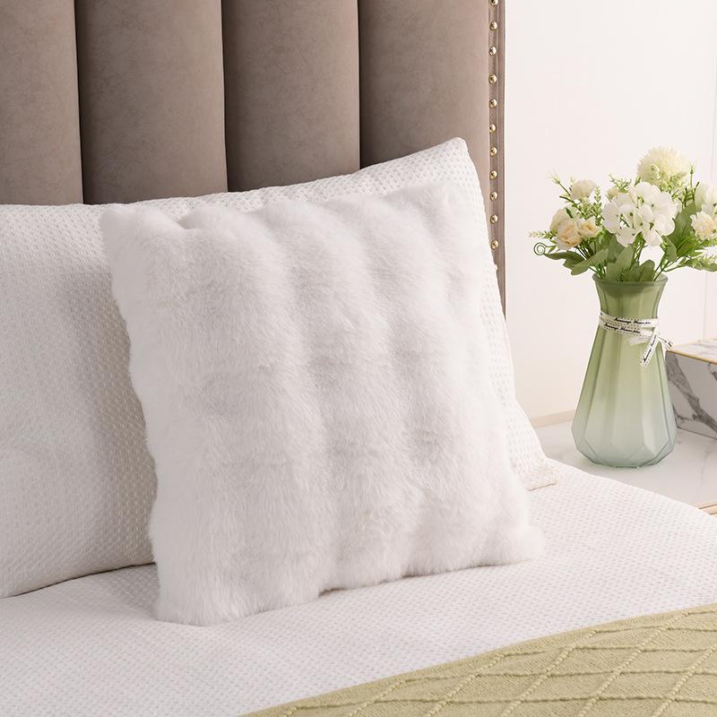 Наволочка из искусственного плюша с изображением кролика, наволочка для дивана в гостиной, наволочка для подушки в спальне с эркером, однотонная наволочка из пузырчатого бархата