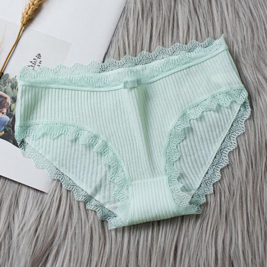 Mid-rise Briefs Thin Breathable Lace Decor Panties for Inner Wear