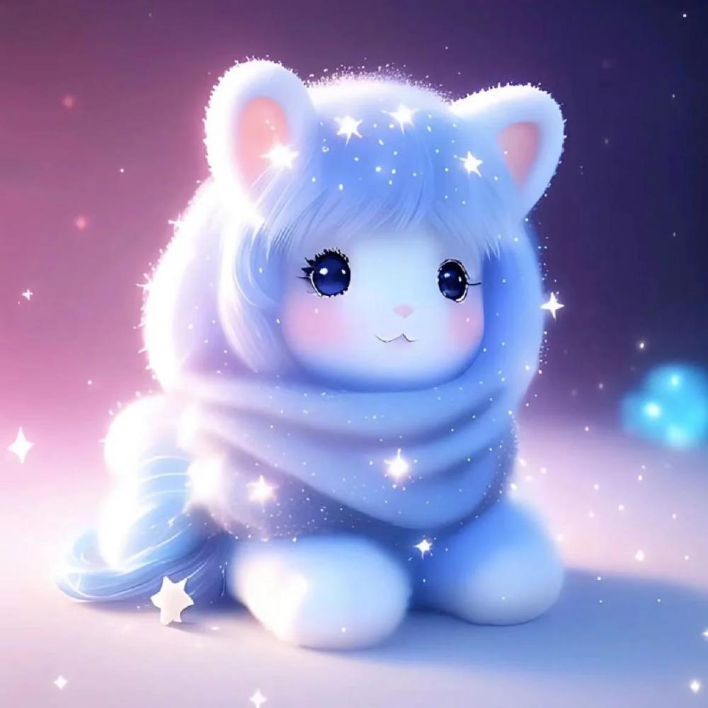 Алмазная картина, полная дрель, милое животное, круглая алмазная живопись, ручная работа, голубая роза, сделай сам, алмазная мозаика, картина, украшение дома