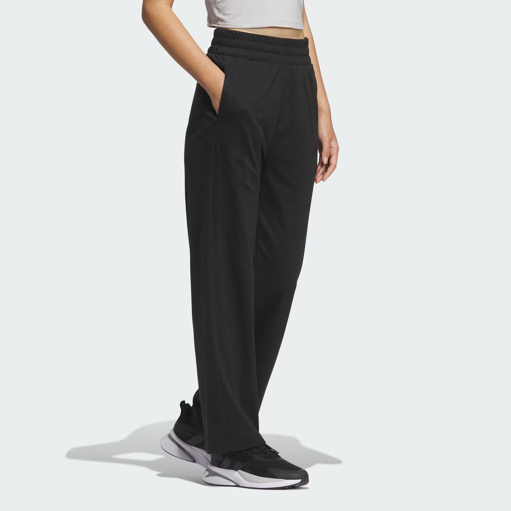 adidas Графические трикотажные джоггеры с логотипом Защита от солнца UPF50+ Прохладные трикотажные спортивные брюки прямого кроя Женский низ Черный JN0721