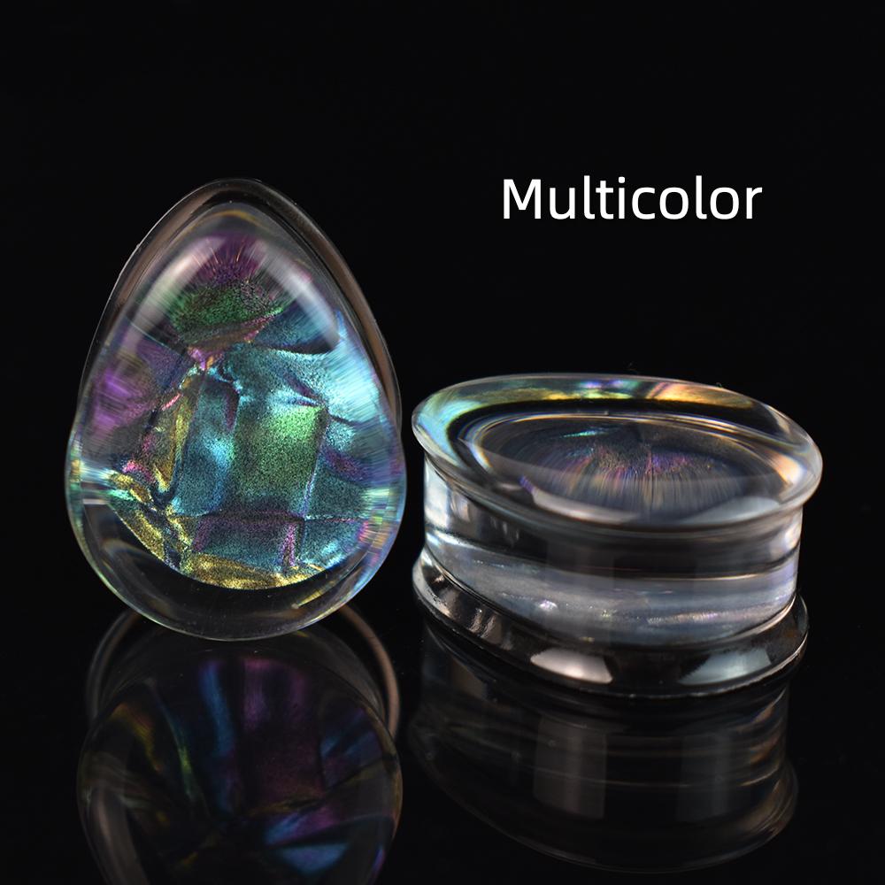 2 шт. 8-50 мм, разноцветные каплевидные ушные манометры, туннели, двойная расклешенная вилка, растягиватель для ушей, расширитель, ювелирные изделия для пирсинга для женщин и мужчин