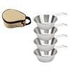4Pcs Camping Bowls 300ml Stainless Steel Foldable Handle Widely Used Stainless Steel Bowls for Camping Hiking Outdoor