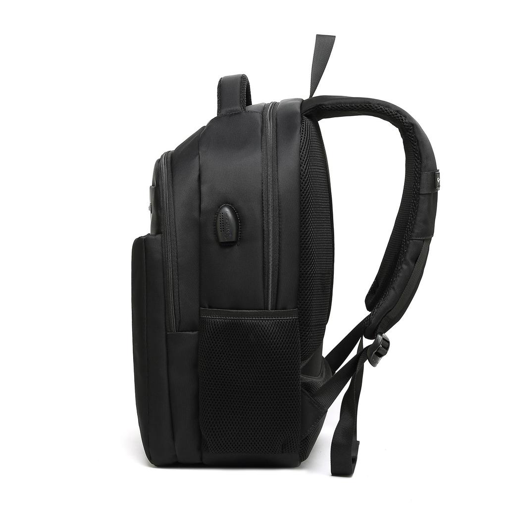 Мужские рюкзаки Cool Bell Костюм из ткани с USB-портом для зарядки Мужской деловой повседневный водонепроницаемый рюкзак для ноутбука 15,6 дюйма Черный/Серый CB-2037S