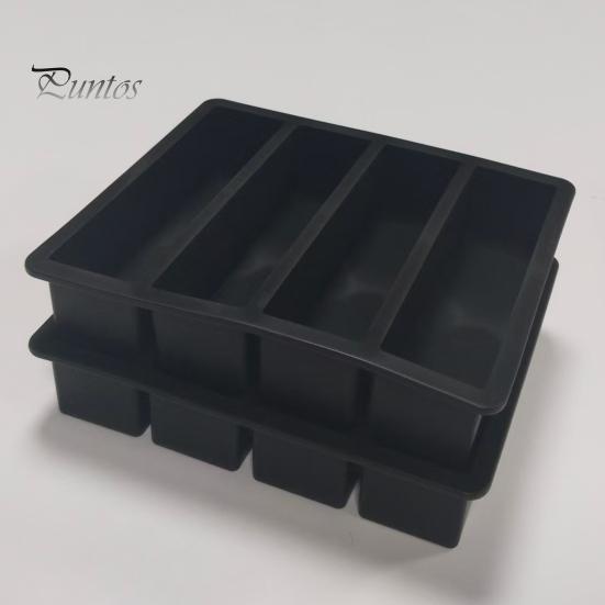 Силиконовый лоток для льда с 4 отделениями, пищевой, легко вынимаемый, без BPA, летний холодильник, длинная ледяная полоска, пресс-форма для масла, кухонные принадлежности