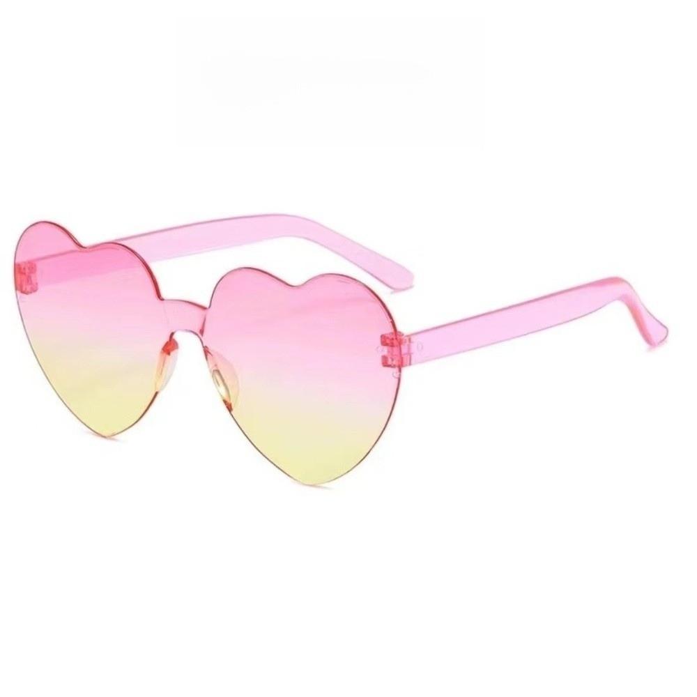 Trendy Love Heart Shape Sunglasses UV Protection Colorful Gradient Sunglasses Women