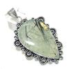 Prehnite Gemstone Handmade 925 Sterling Silver Jewelry Pendant 2.84" M2B52