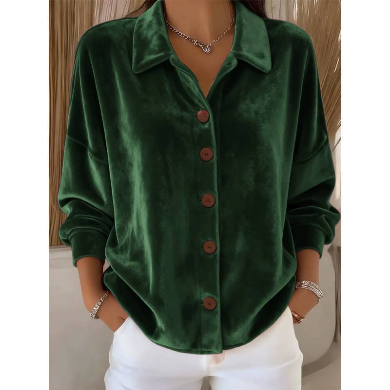 Polyester Long Sleeve Shirt Cardigan With Buttons For Casual Winter Wear