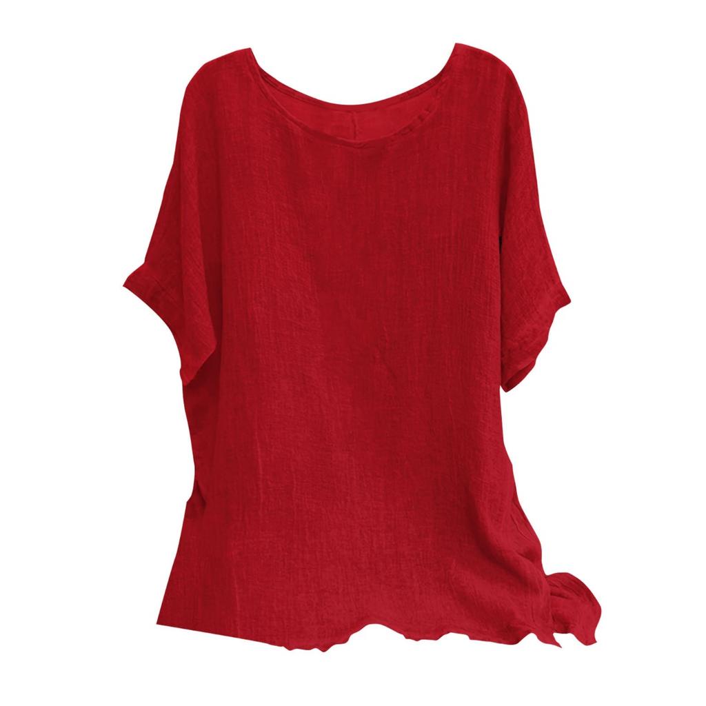 Ladies', Casual, Bat Sleeve Top, Round Neck, Short Sleeved Shirt