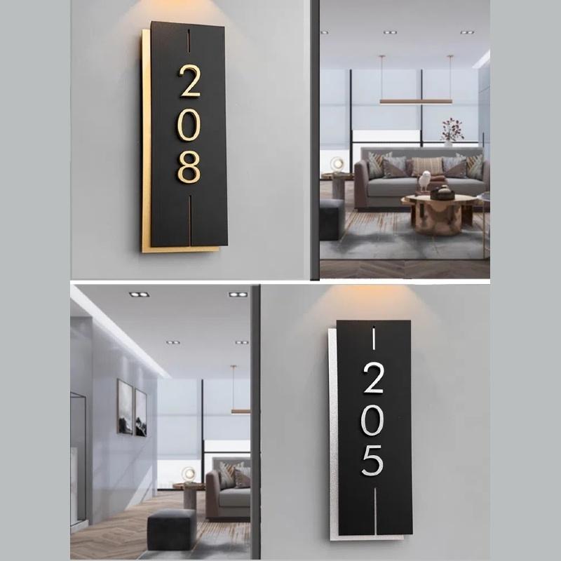 Acrylic Modern Door Plate Shop Sign Customize House Number For Home Office Flats Restaurant Hotel Cafe Bar Home Decor Plate