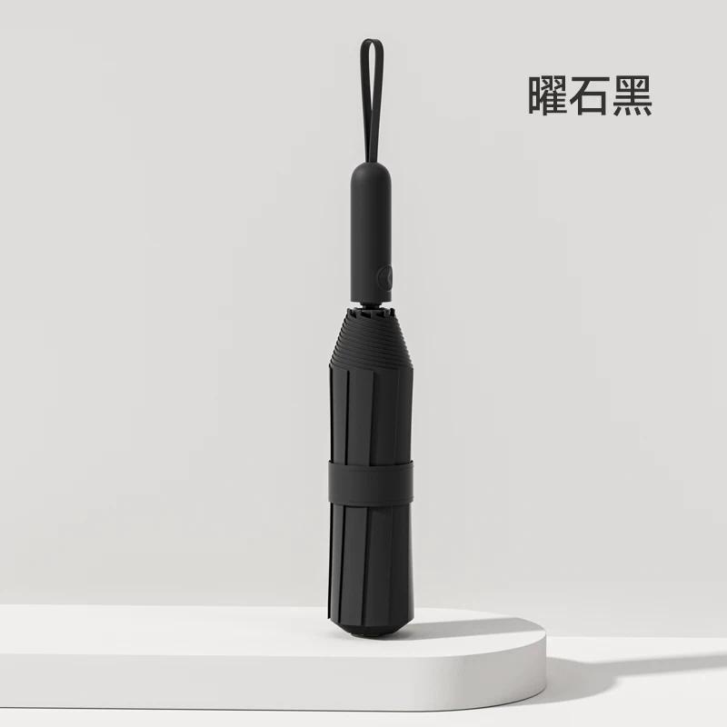 Fully Automatic Extra-Large Umbrella, Enlarged for Two People, Thickened and Reinforced, Dual-Use for Sun and Rain, Black-Coated Sun Umbrella for