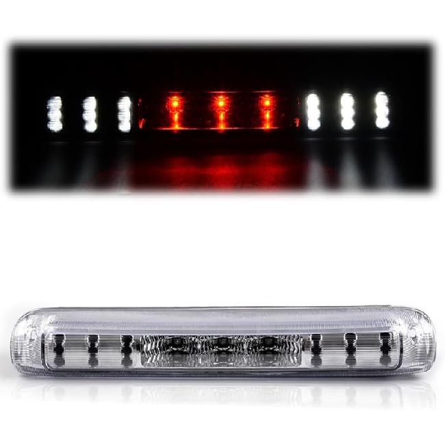 G-PLUS LED Third Brake Light Compatible With 1999-2006 Chevy Silverado/GMC Sierra 1500 2500 3500,3RD Cargo LED Tail Stop Lamps Clear Lens Chrome