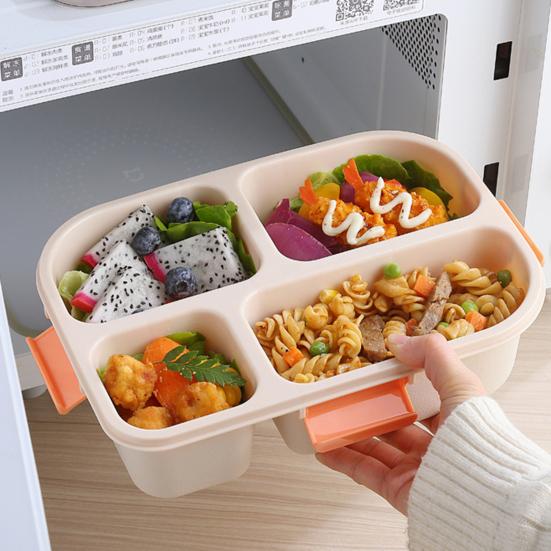 1 комплект, коробка для бенто 1100/1550 мл, 44989, сетки, хорошая герметичная пряжка, термостойкость, сохранение свежести, можно использовать в микроволновой печи