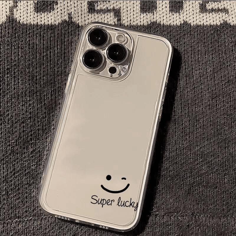 Счастливое смайлик подходит для чехла для мобильного телефона Apple 16PROMAX iPhone15 противоударный 14 мягкий чехол 13 простой 12 всесторонний.